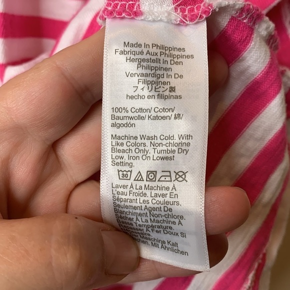 J Crew | Pink White Striped 100% Cotton Reimagined Girlfriend Tank Top XXL - Picture 6 of 8